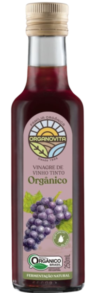 Vinagre de vinho tinto Orgânico Organovita 250ml