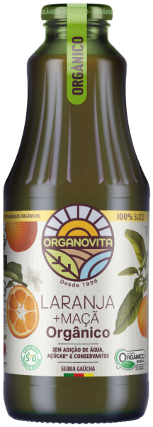 Suco de Laranja e Maçã Integral Orgânico Organovita 1L