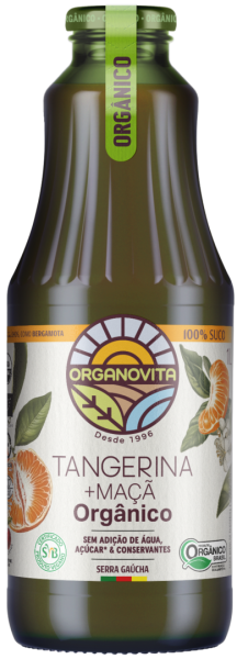 Suco de Tangerina e Maçã Integral Orgânico Organovita 1L