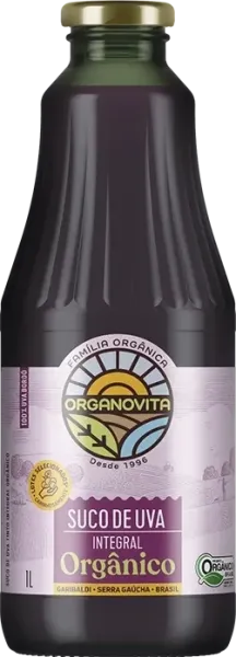  Suco de Uva Integral 100% Bordô Orgânico Organovita 1L