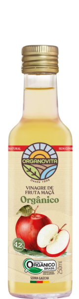 Vinagre de Maçã Orgânico Organovita 250ml - 4,2% de acidez