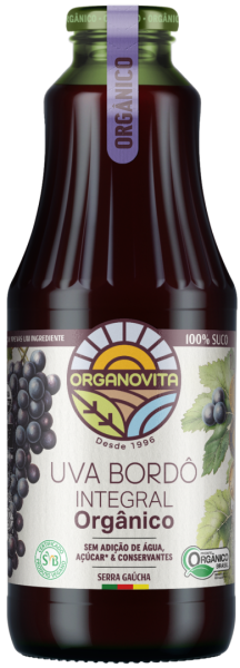  Suco de Uva Integral 100% Bordô Orgânico Organovita 1L