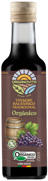 Vinagre Balsâmico Orgânico Organovita 250ml -  Sem açúcar