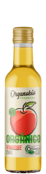 Vinagre de Maçã Orgânico Organobio 250ml - 4,2% de acidez