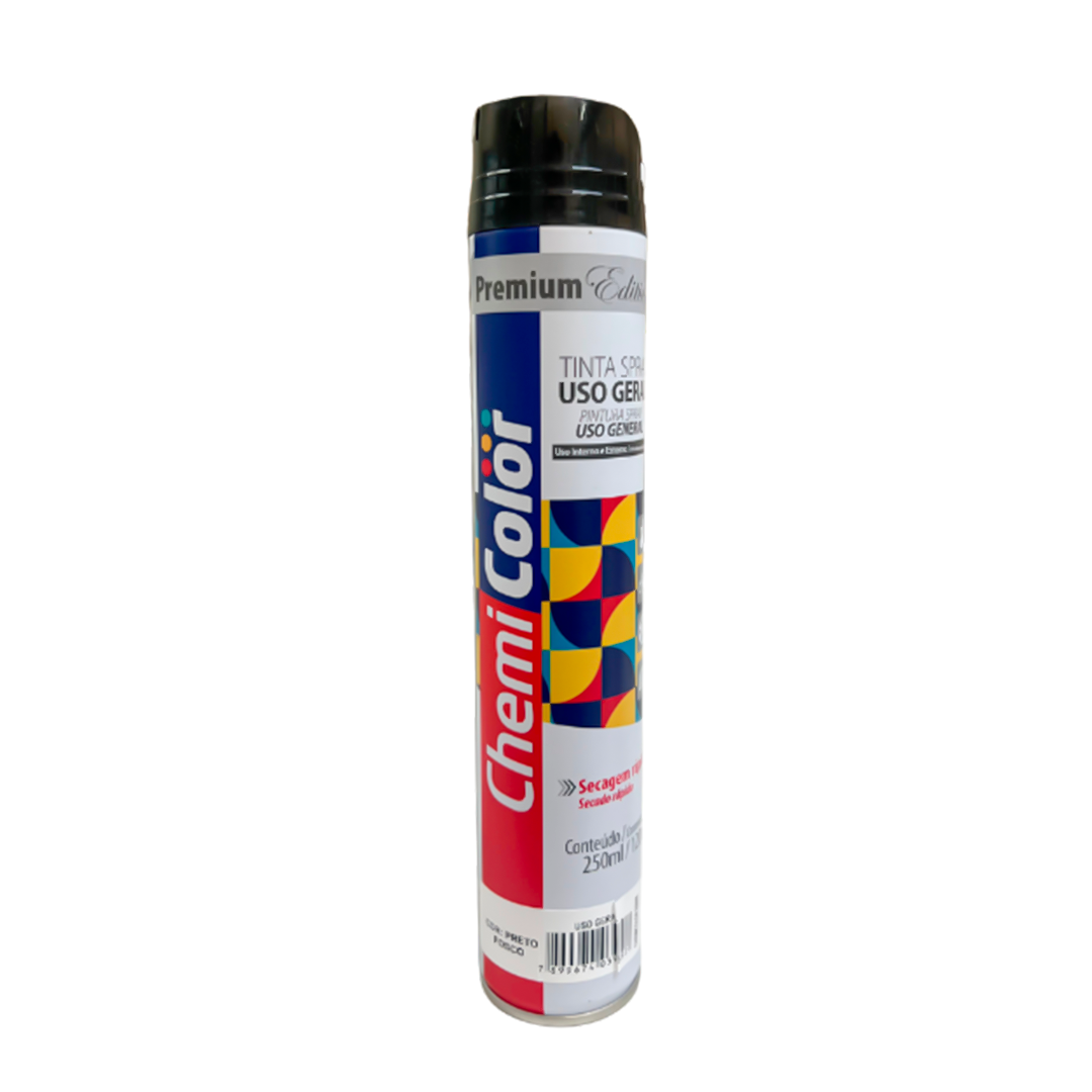 Tinta Spray ChemiColor Preto Fosco - 250Ml