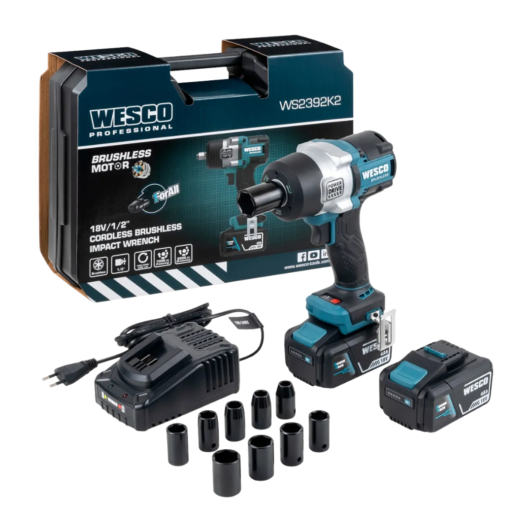 Chave De Impacto 1/2 - 70 KGF Com Soquetes - Wesco