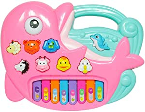 Instrumentos Musicais - Piano Musical Animal Rosa - 6408 Braskit