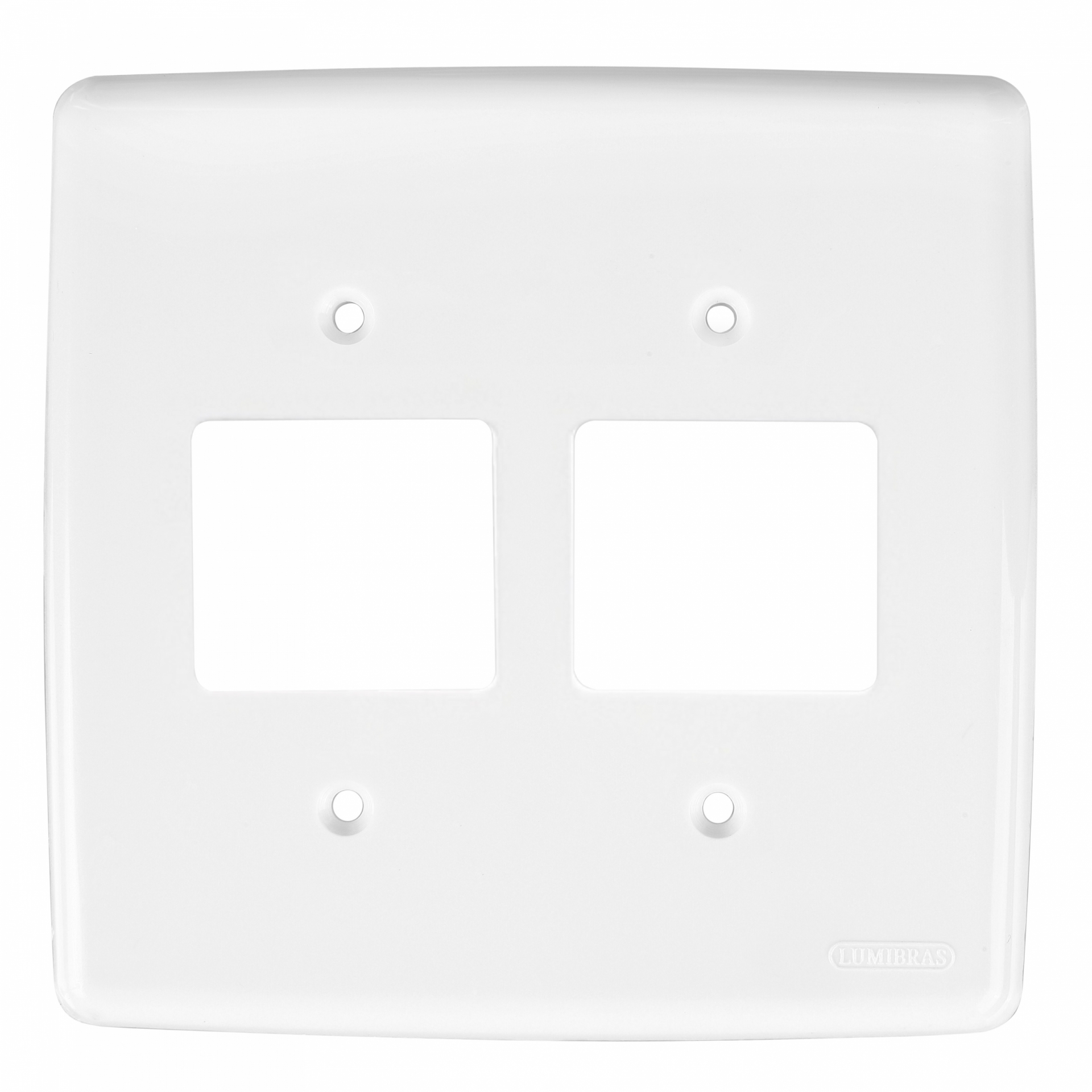 Placa 4x4 para 2 interruptores e 1 tomada