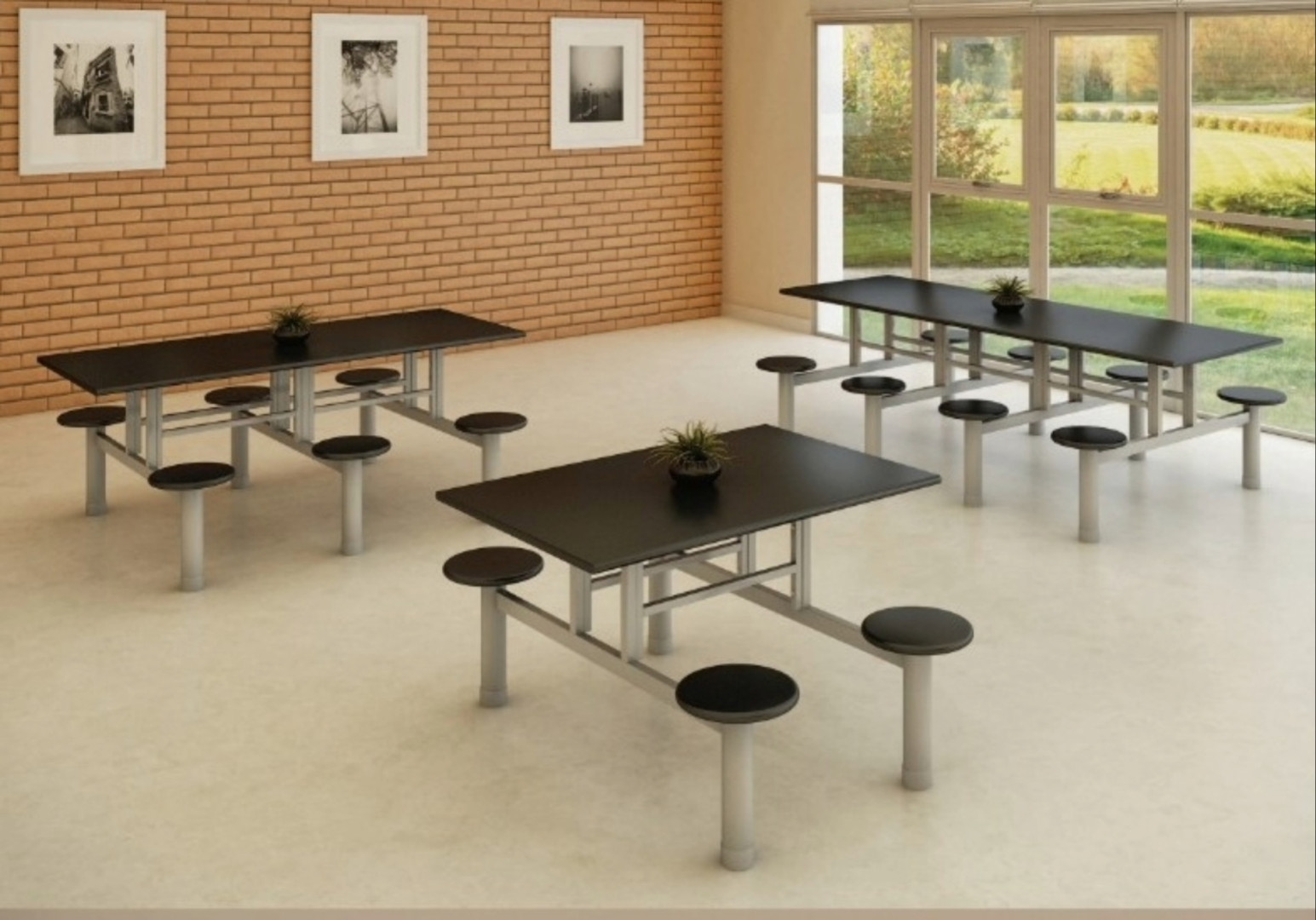 Refeitório Com Assento Fixo 4 6 ou 8 Lugares 