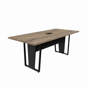 Mesa De Reunião Com Pé Metal e Caixa Fe Tomada